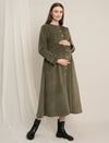 Formal Maternity Winter Dress - Green