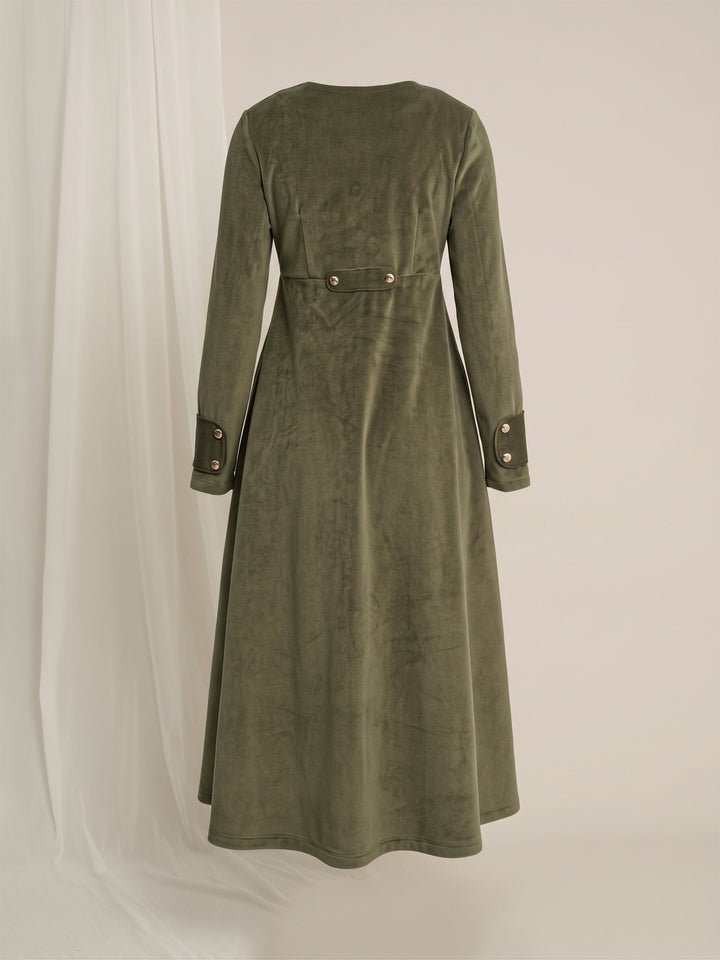 Formal Maternity Winter Dress - Green