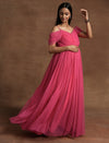 Romantic Tulle Maternity Maxi Dress- Pink