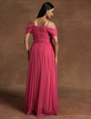 Romantic Tulle Maternity Maxi Dress- Pink