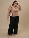 Golden Plus Size Cowl Neck Top