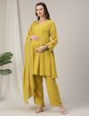 Green Embroidered Maternity Kalidaar Kurta Set with Dupatta