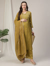 Green Embroidered Maternity & Nursing Kurta Set with Dupatta