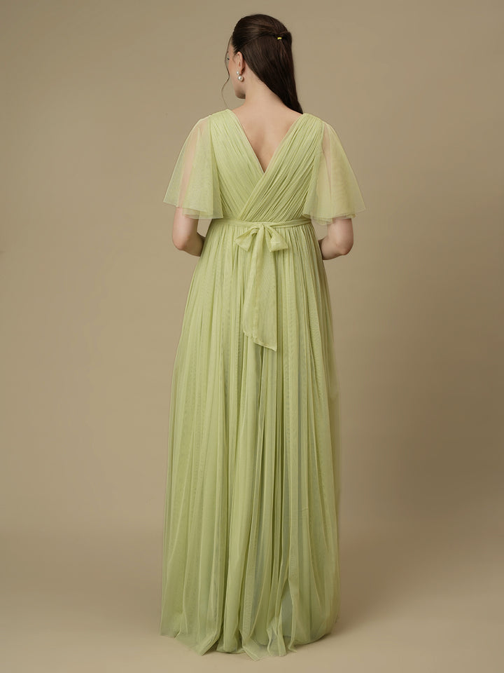 Green Floor-Length Maternity Maxi Formal Gown
