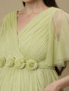 Green Floor-Length Maternity Maxi Formal Gown