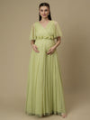Green Floor-Length Maternity Maxi Formal Gown