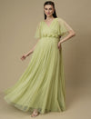 Green Floor-Length Maternity Maxi Formal Gown