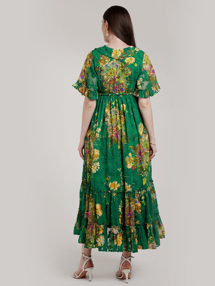 Green Floral Maternity Dress