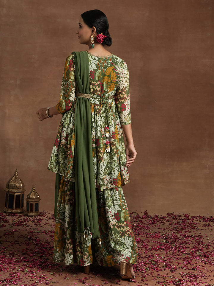 Green Floral Maternity Kurta Sharara Set
