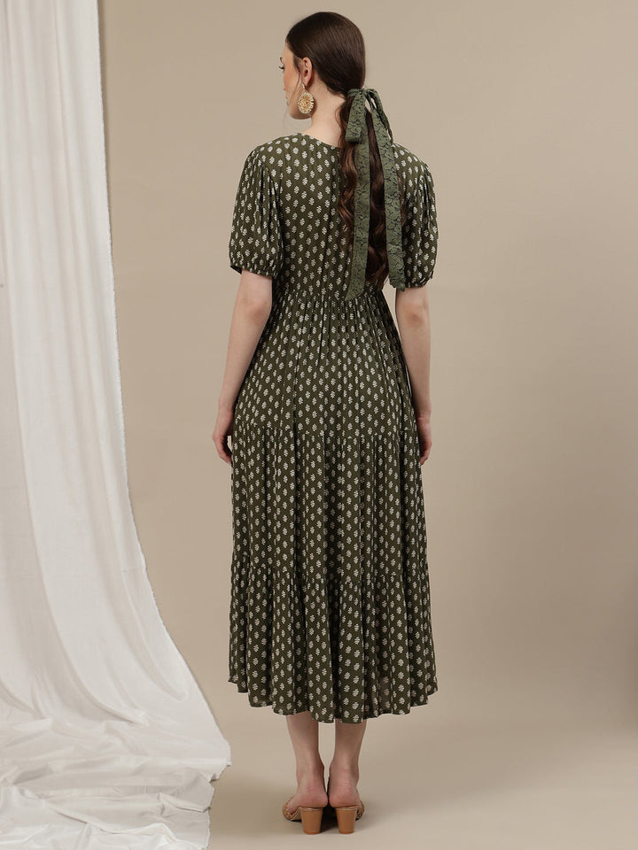 Green Long Maternity Dress