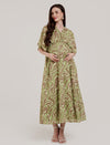 Green Maternity Kaftan Dress