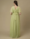 Green Maternity Maxi Formal Gown with Train