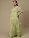 Green Maternity Maxi Formal Gown with Train