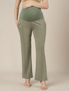 Green Maternity Pintuck Bootcut Pants