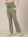 Green Maternity Pintuck Bootcut Pants