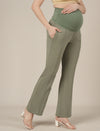 Green Maternity Pintuck Bootcut Pants