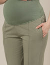 Green Maternity Pintuck Bootcut Pants
