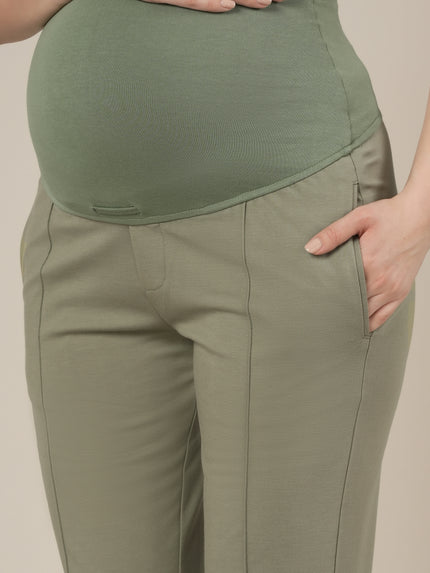 Green Maternity Pintuck Bootcut Pants
