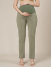 Maternity Pintuck Tapered Fit Pants-Green