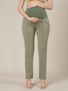Maternity Pintuck Tapered Fit Pants-Green