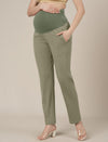 Maternity Pintuck Tapered Fit Pants-Green