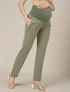 Maternity Pintuck Tapered Fit Pants-Green