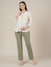 Green Maternity Stretchy Straight Pants