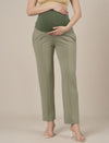 Green Maternity Stretchy Straight Pants