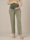 Green Maternity Stretchy Straight Pants