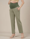 Green Maternity Stretchy Straight Pants