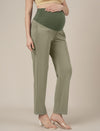 Green Maternity Stretchy Straight Pants