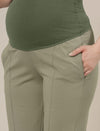 Green Maternity Stretchy Straight Pants