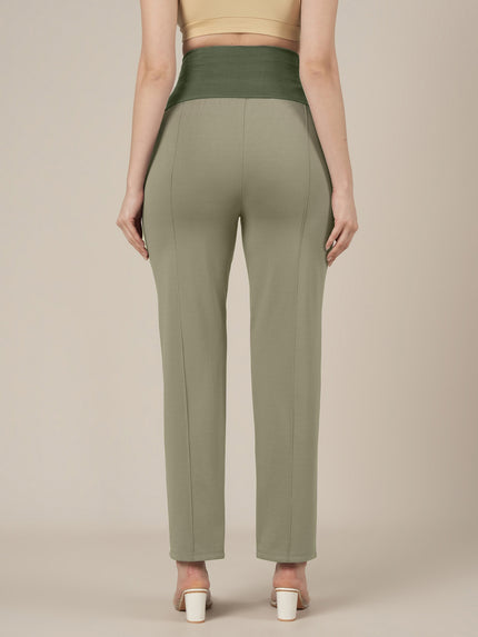 Green Maternity Stretchy Straight Pants