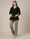 Green Maternity Stretchy Wide Leg Pants