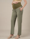 Green Maternity Stretchy Wide Leg Pants