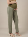 Green Maternity Stretchy Wide Leg Pants