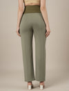 Green Maternity Stretchy Wide Leg Pants