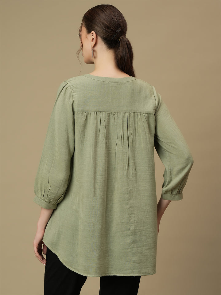 Green Maternity Tunic Top