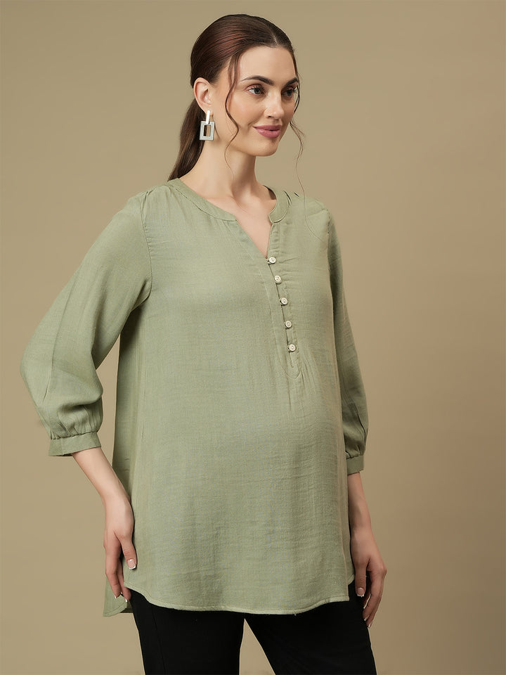 Green Maternity Tunic Top