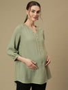 Green Maternity Tunic Top