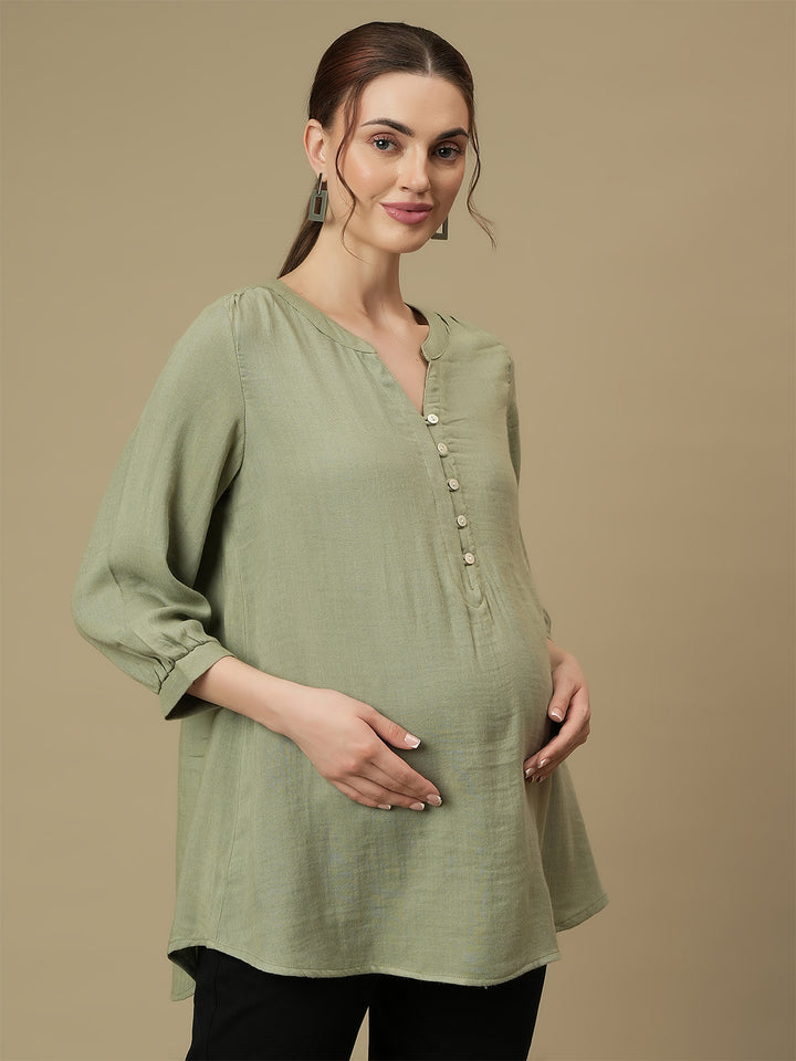 Green Maternity Tunic Top