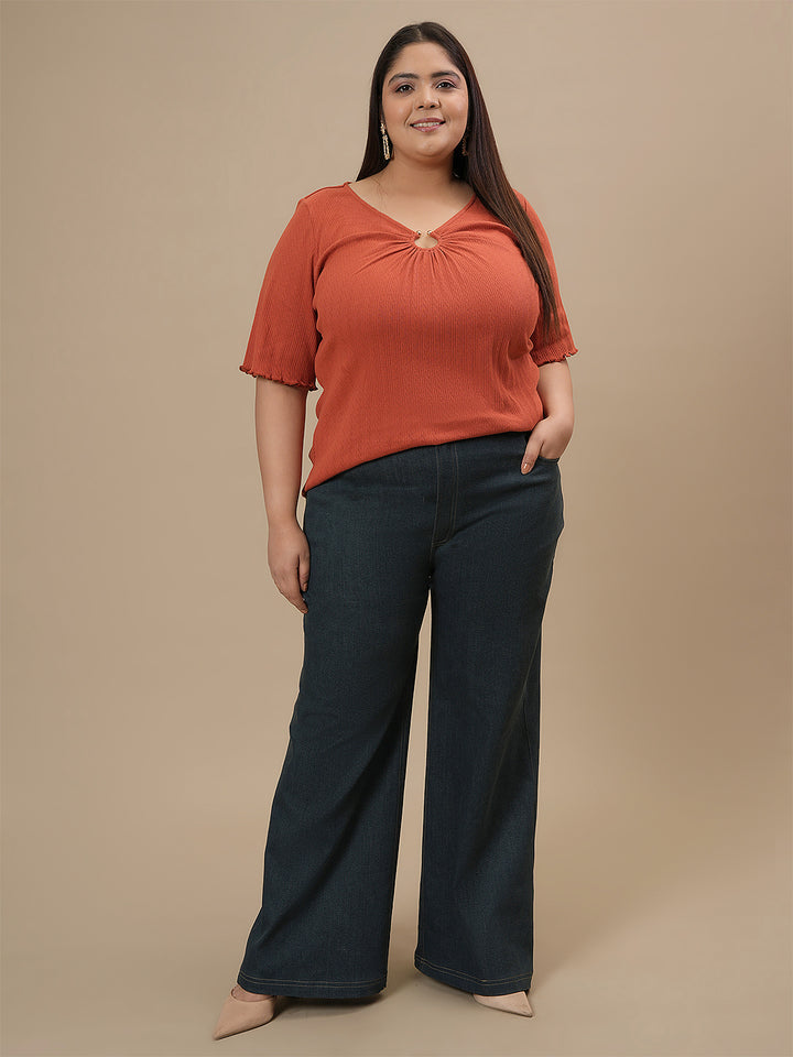 Plus Size Women’s Bootcut Stretch Jeans - Green