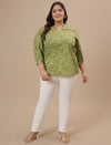 Green Plus Size Floral Top