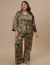 Green Satin Plus Size Co-Ord Set
