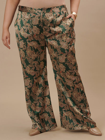 Green Satin Plus Size Co-Ord Set