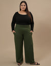 Green Wide Leg Plus Size Pants