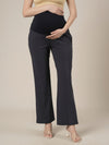 Grey Maternity Pintuck Bootcut Pants