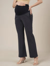 Grey Maternity Pintuck Bootcut Pants