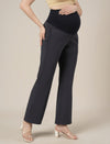 Grey Maternity Pintuck Bootcut Pants