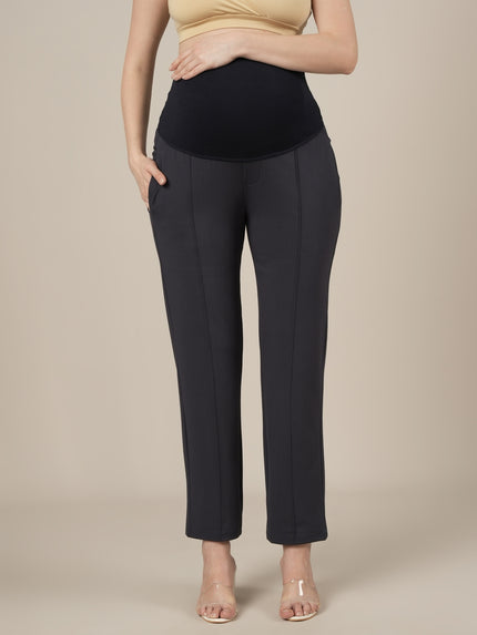Grey Maternity Stretchy Straight Pants